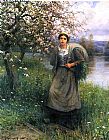 Daniel Ridgway Knight Famous Paintings - Apple Blossoms in Normandy